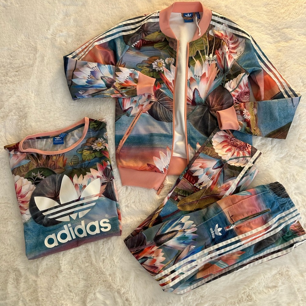 Adidas Tracksuit Set (Top, Jacket, Joggers)
